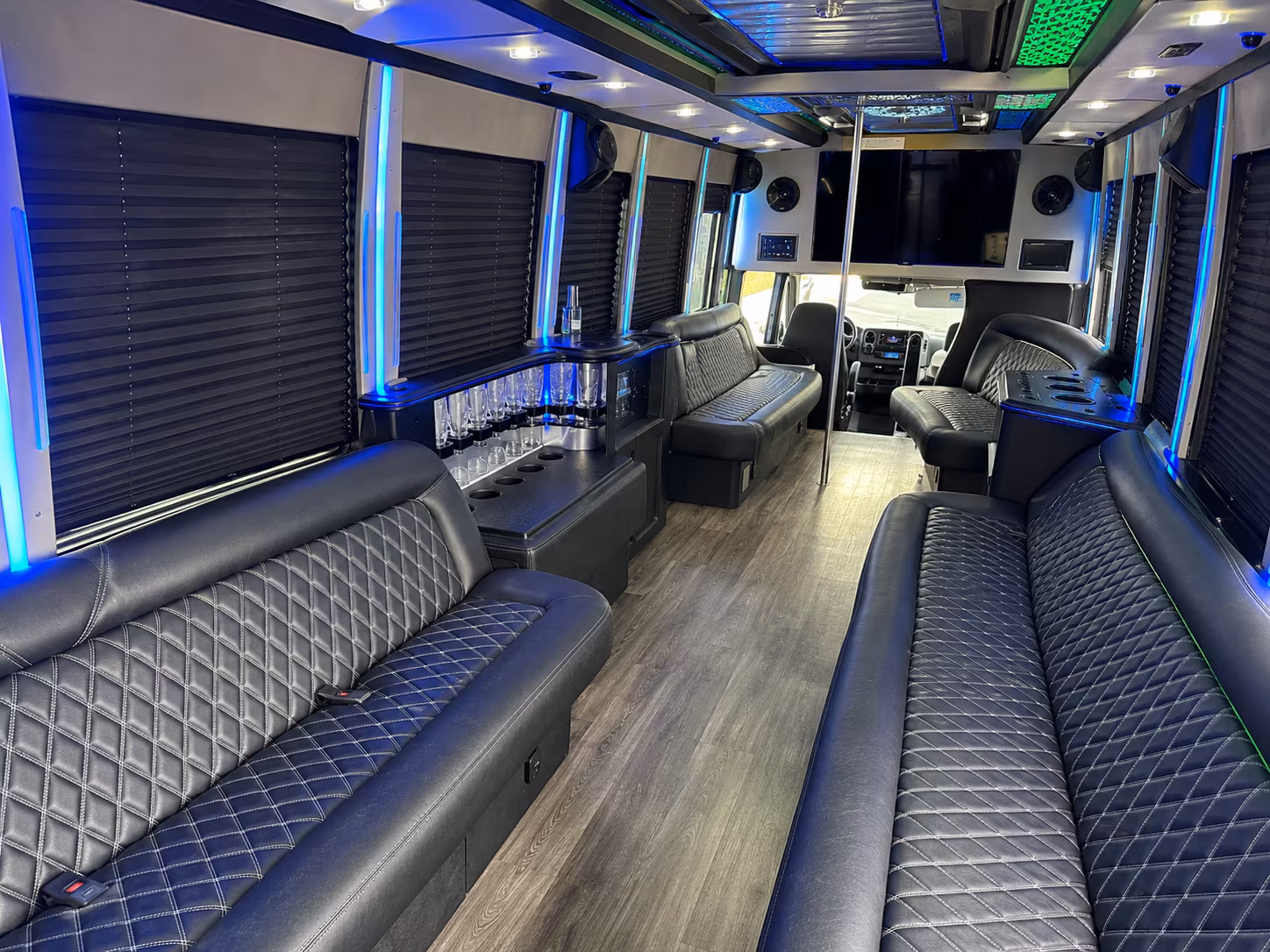 20 Passenger Party Bus Interior