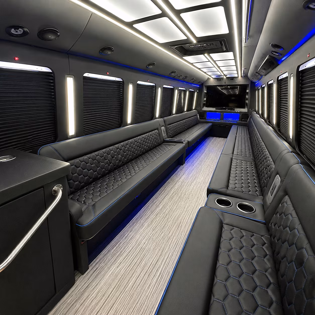 Olathe Bachelor & Bachelorette Transportation party bus interior