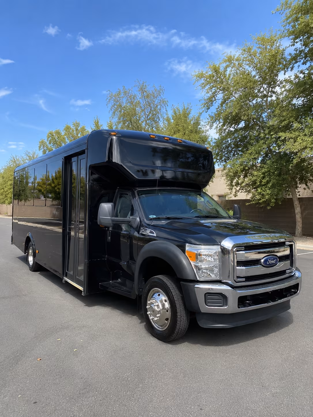 Olathe Wedding Transportation party bus exterior