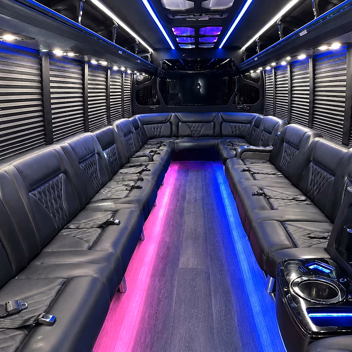 Olathe Wedding Transportation party bus interior