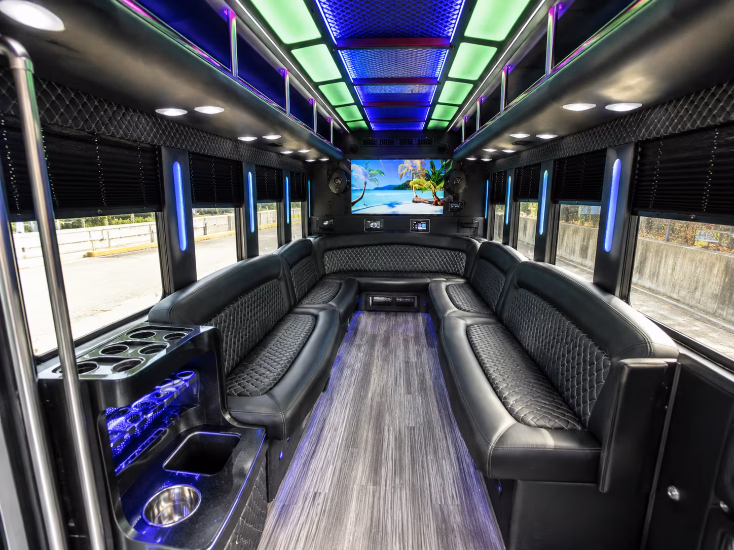 Olathe Wedding Transportation party bus exterior