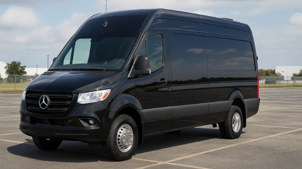 Exterior of Charter Bus Company Independence's 14 Passenger Sprinter Limousine in Independence