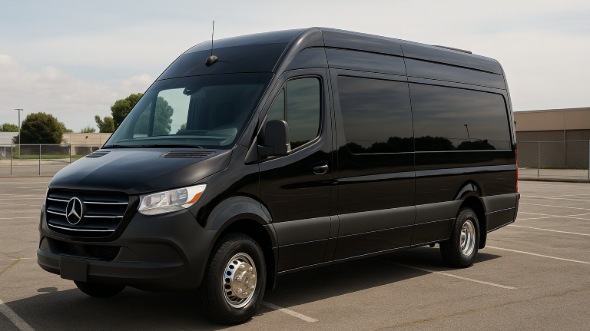 Exterior of Charter Bus Company Lenexa's 15 Passenger Party Bus in Lenexa