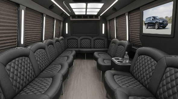 Interior of Charter Bus Company Lenexa's 20 Passenger Party Bus in Lenexa