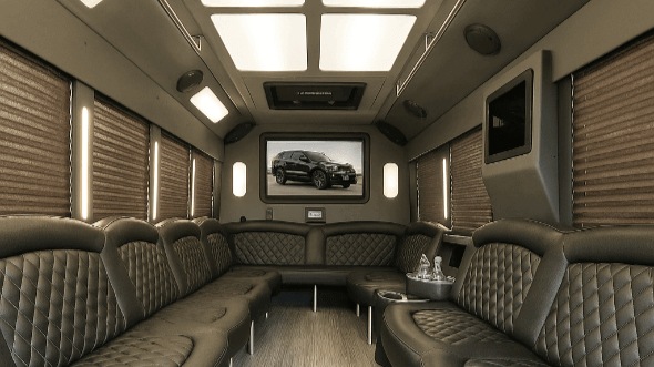28 passenger party bus interior