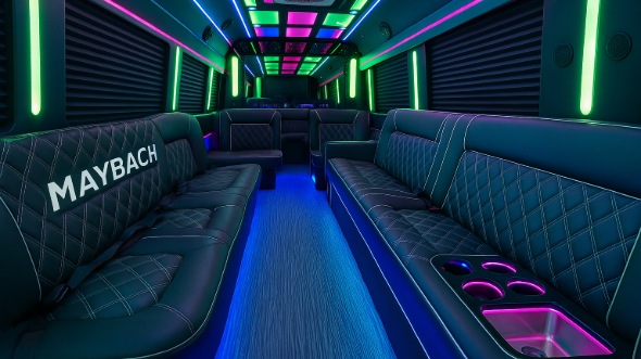 Interior of Charter Bus Company Lee's Summit's 30 Passenger Party Bus in Lee's Summit