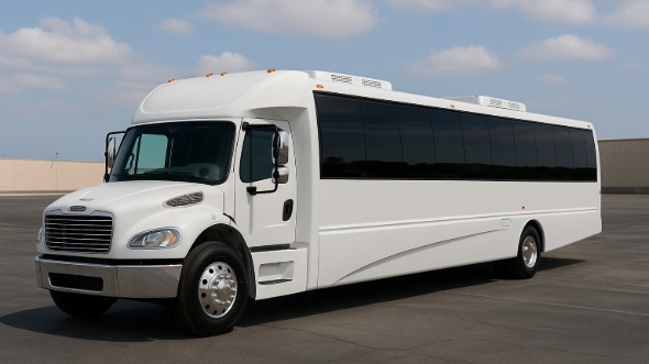 Exterior of Charter Bus Company Lenexa's 30 Passenger Party Bus in Lenexa