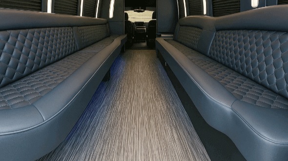 Interior of Charter Bus Company Independence's 40 Passenger Party Bus in Independence
