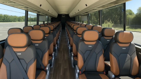 Interior of Charter Bus Company Olathe's 48 Passenger Charter Bus in Olathe