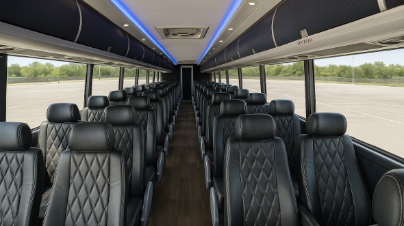 Interior of Charter Bus Company Olathe's 51 Passenger Charter Bus in Olathe