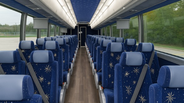 Interior of Charter Bus Company Olathe's 54 Passenger Charter Bus in Olathe