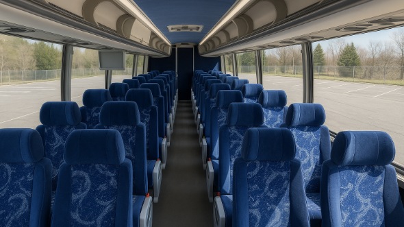 Interior of Charter Bus Company Olathe's 55 Passenger Charter Bus in Olathe