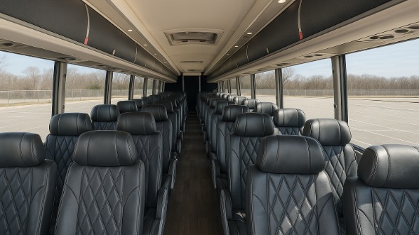 Interior of Charter Bus Company Olathe's 56 Passenger Charter Bus in Olathe