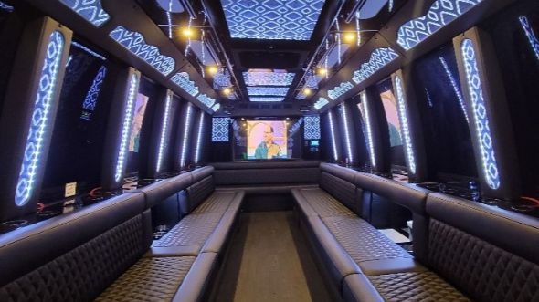olathe 28 passenger party bus inside